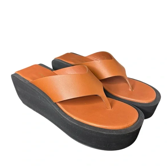 Frame Le Ocean Platform Leather Sandals $298 - Picture 1 of 11